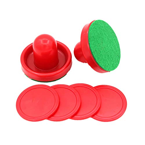 SUNREEK Empujadores de Hockey de Aire Juego de 2 y 4 Discos Rojos (Rojo) SUNREEK Empujadores de Hockey de Aire Juego de 2 y 4 Discos Rojos (Rojo)