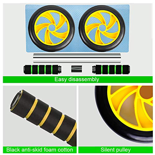 Sunshine smile Rueda para Abdominales, Abdominales en Casa, Rodillos de Ruedas AB, AB Roller Abdominales Maquina, Equipo de Entrenamiento en Casa, Rodillo para Abdominales (Amarillo) Sunshine smile Rueda para Abdominales, Abdominales en Casa, Rodillos de Ruedas AB, AB Roller Abdominales Maquina, Equipo de Entrenamiento en Casa, Rodillo para Abdominales (Amarillo)