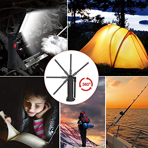 SunTop USB Recargable LED COB Lámpara de Trabajo Linterna de Mano - COB LED Linterna Luces de inspección Recargable portátil Colgando de Gancho, Soportes magnéticos SunTop USB Recargable LED COB Lámpara de Trabajo Linterna de Mano - COB LED Linterna Luces de inspección Recargable portátil Colgando de Gancho, Soportes magnéticos