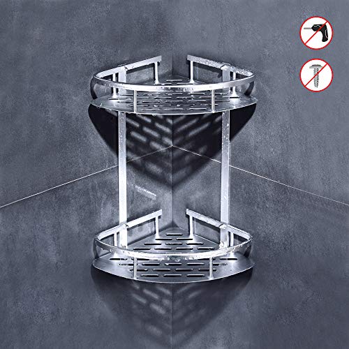 sunvito Estantes para Ducha, Entramado de baño, Estantes de baño de Aluminio Espacial Perforado, con Gancho para Colgar, para Champú y Gel De Ducha (Organizador de Ducha 2 Niveles) sunvito Estantes para Ducha, Entramado de baño, Estantes de baño de Aluminio Espacial Perforado, con Gancho para Colgar, para Champú y Gel De Ducha (Organizador de Ducha 2 Niveles)