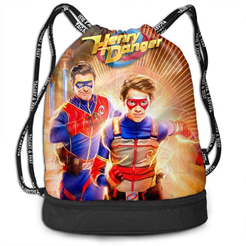 Sunwd Henry Danger Mochila con cordón Mochila con cordón Impermeable Mochila para Ejercicios Paquete de Bolsillo