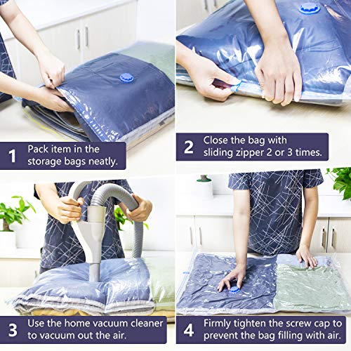 Suob 6 Piezas Bolsa para Vacio de Ropa, 60x80cm Bolsa Ropa al Vacio Ahorro de Espacio para Guardar Ropa, Ropa de Cama, Edredones, Almohadas, Mantas, Cortinas, Tejidos, Sábanas Suob 6 Piezas Bolsa para Vacio de Ropa, 60x80cm Bolsa Ropa al Vacio Ahorro de Espacio para Guardar Ropa, Ropa de Cama, Edredones, Almohadas, Mantas, Cortinas, Tejidos, Sábanas