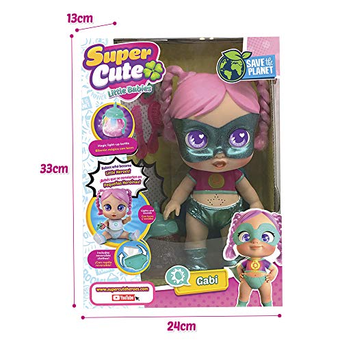 Super Cute - Muñecas para niñas Super Cute Muñeca Interactiva superheroína Gabi con biberón mágico y Accesorios Muñecas Niñas 3 años Muñecas bebé recién nacido para niños niñas