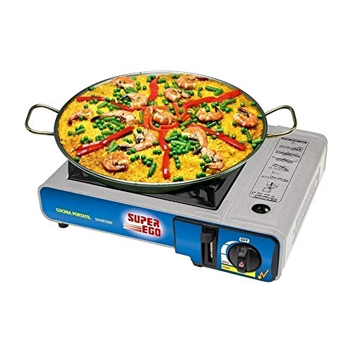 SUPER EGO SEH003300 Cocina cartucho gas portátil, Gris, 34x9x26 cm SUPER EGO SEH003300 Cocina cartucho gas portátil, Gris, 34x9x26 cm