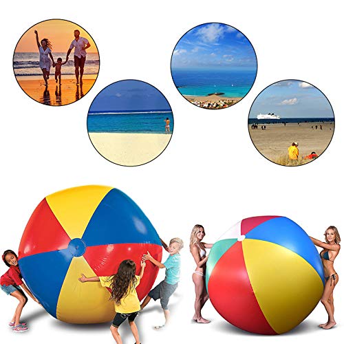 Súper Gran Gigante Pelota de Playa Inflable Playa Jugar Deporte Juguete de Verano Fiesta de Juego Bola al Aire Libre Diversión Globo para niños y Adultos,150cm