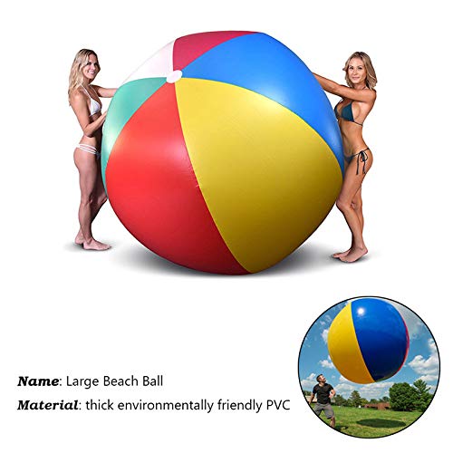 Súper Gran Gigante Pelota de Playa Inflable Playa Jugar Deporte Juguete de Verano Fiesta de Juego Bola al Aire Libre Diversión Globo para niños y Adultos,150cm