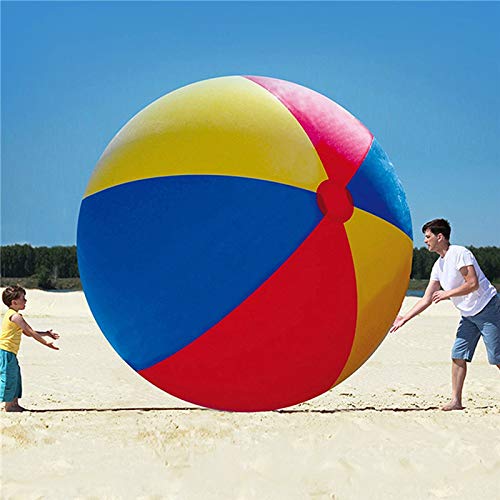 Súper Gran Gigante Pelota de Playa Inflable Playa Jugar Deporte Juguete de Verano Fiesta de Juego Bola al Aire Libre Diversión Globo para niños y Adultos,150cm