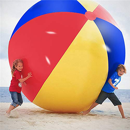 Súper Gran Gigante Pelota de Playa Inflable Playa Jugar Deporte Juguete de Verano Fiesta de Juego Bola al Aire Libre Diversión Globo para niños y Adultos,150cm
