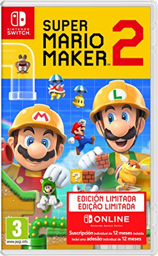 Super Mario Maker 2: Pack de juego + Suscripción de 12 meses a Nintendo Switch Online (Edición limitada)