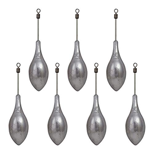 Super Net Cali Plomo Pesca Mar Surfcasting 125 Gramos (Pack 7 Unidades). Modelo Portugués con emerillón quitavueltas. (Gris Plomo) Super Net Cali Plomo Pesca Mar Surfcasting 125 Gramos (Pack 7 Unidades). Modelo Portugués con emerillón quitavueltas. (Gris Plomo)