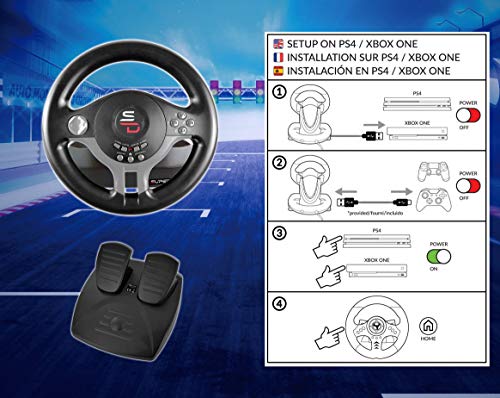 Superdrive - Volante de carreras SV200 con pedales y paletas de cambio para Nintendo Switch - PS4 - Xbox One - PC