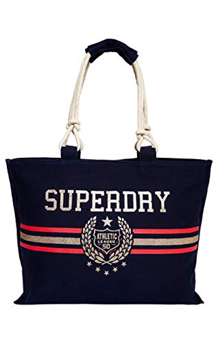 Superdry Amaya Rope Tote, Bolso de mano. para Mujer, Blu (Crest Navy), 56x36x16 cm (W x H x L) Superdry Amaya Rope Tote, Bolso de mano. para Mujer, Blu (Crest Navy), 56x36x16 cm (W x H x L)