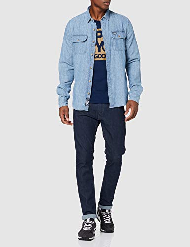 Superdry Denim Goods Co Print tee Camiseta, Azul (Indigo 17g), S para Hombre Superdry Denim Goods Co Print tee Camiseta, Azul (Indigo 17g), S para Hombre