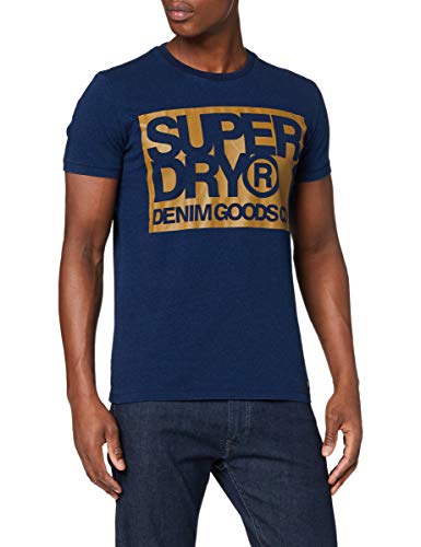 Superdry Denim Goods Co Print tee Camiseta, Azul (Indigo 17g), S para Hombre
