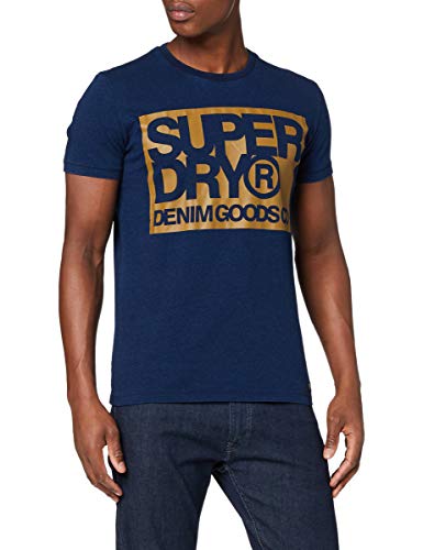 Superdry Denim Goods Co Print tee Camiseta, Azul (Indigo 17g), S para Hombre Superdry Denim Goods Co Print tee Camiseta, Azul (Indigo 17g), S para Hombre