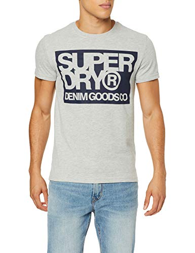 Superdry Denim Goods Co tee Camiseta, Gris (Grey Marl 07q), XXL para Hombre