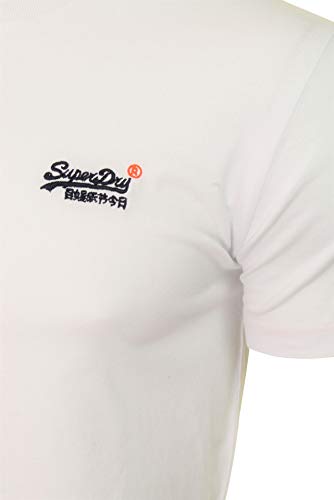 Superdry Label Vntge Emb S/S tee Camiseta de Tirantes, Blanco (Optic White 26C), L para Hombre