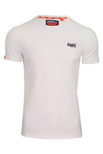 Superdry Label Vntge Emb S/S tee Camiseta de Tirantes, Blanco (Optic White 26C), L para Hombre