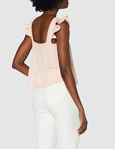 Superdry Layne Textured Lace Top Camiseta de Tirantes, Rosa (Ballet Pink V3v), M (Talla del Fabricante:12) para Mujer
