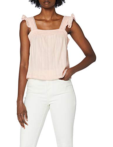 Superdry Layne Textured Lace Top Camiseta de Tirantes, Rosa (Ballet Pink V3v), M (Talla del Fabricante:12) para Mujer