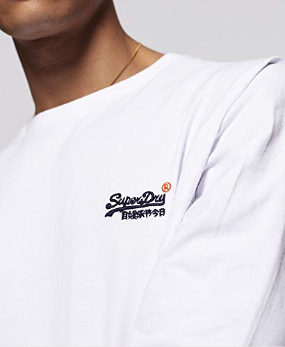 Superdry O L Vintage Embroidery L/s tee Camiseta de Tirantes, Blanco (Optic White 26c), XL para Hombre