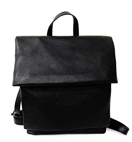 Superflybags Mochila de mujer de piel auténtica, modelo Casera, 32 x 37 x 11 cm, fabricada en Italia Negro L Superflybags Mochila de mujer de piel auténtica, modelo Casera, 32 x 37 x 11 cm, fabricada en Italia Negro L