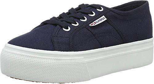 Superga 2790acotw Linea Up and Down, Zapatillas de Gimnasia Mujer, Azul (Navy-FWhite F43), 39 EU