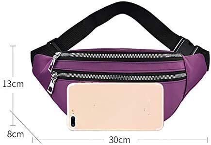 supermalls Mujer Bolsa de Cintura Hombres Bolso Hembra Hip Bum Bum MONEO Pulso DAMIENTE Moda Moda Viaje Bolso DE Horno Bolsillo del Vientre (Color : Purple, Size : A)