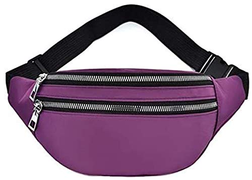 supermalls Mujer Bolsa de Cintura Hombres Bolso Hembra Hip Bum Bum MONEO Pulso DAMIENTE Moda Moda Viaje Bolso DE Horno Bolsillo del Vientre (Color : Purple, Size : A)