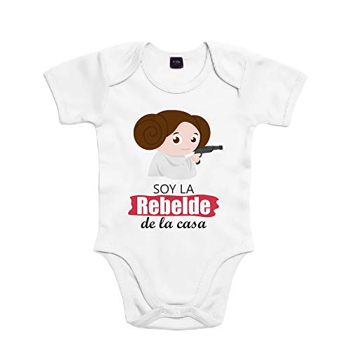 SUPERMOLON Body bebé algodón niña Soy la rebelde de la casa 3 meses Blanco Manga corta SUPERMOLON Body bebé algodón niña Soy la rebelde de la casa 3 meses Blanco Manga corta