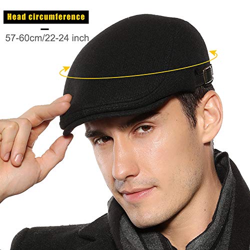 Superora - Gorra Plana para Hombre (Plana, para otoño e Invierno)