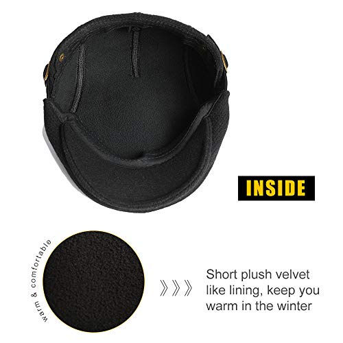 Superora - Gorra Plana para Hombre (Plana, para otoño e Invierno)