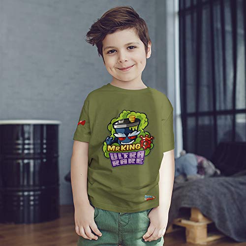 SuperZings Mr King Verde, 4-5 años Camiseta, 4 para Niños