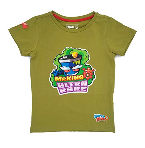SuperZings Mr King Verde, 4-5 años Camiseta, 4 para Niños