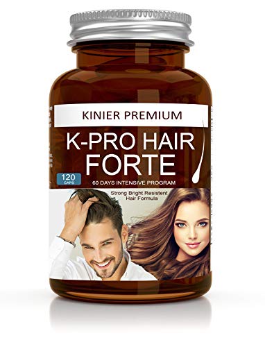 SUPLEMENTO CAPILAR para el Crecimiento y Fortalecimiento del Pelo K-PRO HAIR FORTE - 120 Cápsulas (2 meses) - Metiotina, Cistina, Biotina, Mijo, Cardo Marinao,CLA, Zinc, Cobre, Selenio + Vitaminas