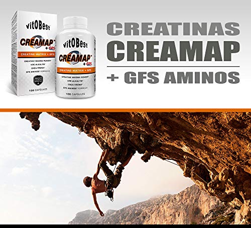 Suplemento Creatina CREAMAP + GFS AMINOS - Suplementos Deportivos - Vitobest (100 Caps)
