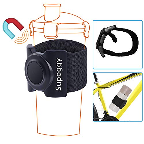 Supoggy Soporte Magnético para Botella de Agua para Bicicleta/Carro de Bebe/Gimnasio, Frasco Hidráulico y Otras Botellas de Boca Ancha, Correa Ajustable para Botella de Agua