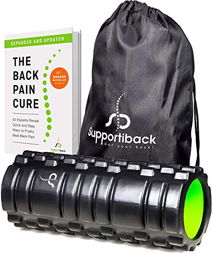 Supportiback® Rodillo con parrilla para masaje en profundidad de los tejidos y los puntos de activación. Rodillo para la espalda rodillo para los músculos para dolores crónicos y recuperación muscular