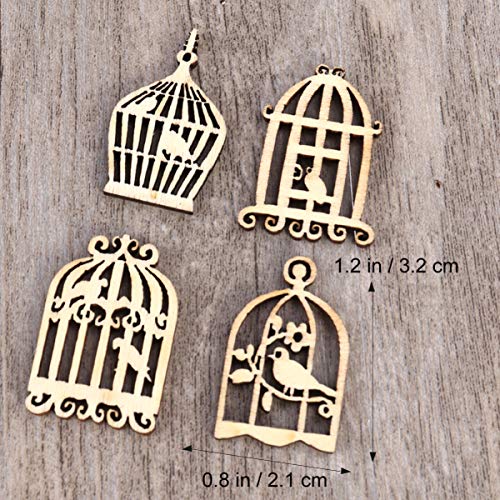SUPVOX 50 piezas de rodajas de madera en forma de jaula de pÔjaro adornos colgantes adornos decoración decoración de fiesta de navidad para hacer manualidades de bricolaje SUPVOX 50 piezas de rodajas de madera en forma de jaula de pÔjaro adornos colgantes adornos decoración decoración de fiesta de navidad para hacer manualidades de bricolaje