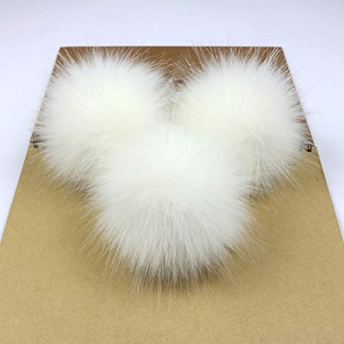 SUPVOX Bola de Pompón de Pelo de Zorro Accesorios Desmontables para Tejer Sombrero de Lana de Punto Gorro de Invierno Gorro de Esquí 10cm (12 Embalaje colectivo, 2-10 Gramos) 12 Piezas