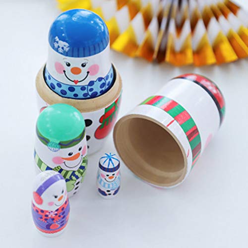 SUPVOX Muñecas Matrioska De Madera Muñeco De Nieve Muñecas Rusas De Anidación 5 Capas Juguetes para Niños Fiesta De Invierno De Navidad Deseo De Regalo SUPVOX Muñecas Matrioska De Madera Muñeco De Nieve Muñecas Rusas De Anidación 5 Capas Juguetes para Niños Fiesta De Invierno De Navidad Deseo De Regalo