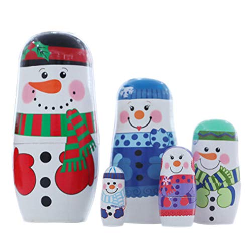 SUPVOX Muñecas Matrioska De Madera Muñeco De Nieve Muñecas Rusas De Anidación 5 Capas Juguetes para Niños Fiesta De Invierno De Navidad Deseo De Regalo SUPVOX Muñecas Matrioska De Madera Muñeco De Nieve Muñecas Rusas De Anidación 5 Capas Juguetes para Niños Fiesta De Invierno De Navidad Deseo De Regalo