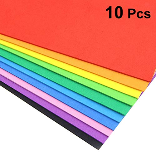 SUPVOX Papel de esponja gruesa papel de espuma artesanía a4 tamaño color mezclado artesanía diy uso 10 piezas