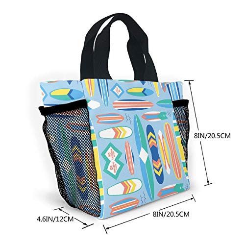 Surf Board Blog Lunch Bag Sailboat For Men Women, Meal Lunch Tote Handbag Food Boxes, Durable Pouch For Outdoor