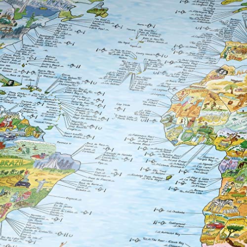 Surftrip Map by Awesome Maps - Mapa mundial ilustrado para los surfistas - reescribible - 97,5 x 56 cm