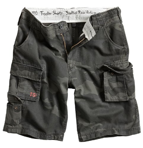 Surplus Pantalones Cortos Hombre Trooper - hombre, Negro Camuflaje, 70 (Herstellergröße: 7XL)