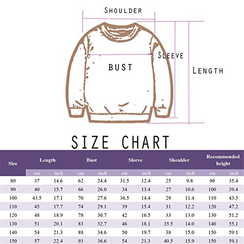 Surwin Sudadera Cuello Redondo para niños Unisex Jersey Manga Larga Algodón Suave Casual Camiseta Superior Ropa Invierno Chándal (Amarillo,80cm)
