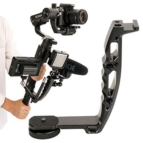 Sutefoto Dual Handle Grip Transmount Compatible para dji Ronin-s Zhiyun Crane 2/Crane M2, Crane 3, Monitor de Video Adaptador de Montaje de Micrófono