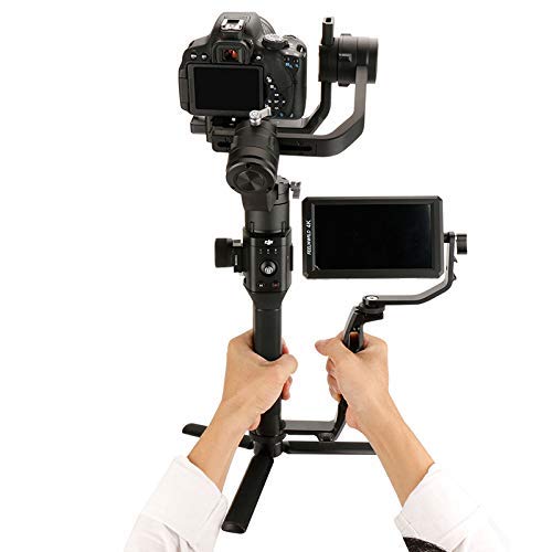 Sutefoto Dual Handle Grip Transmount Compatible para dji Ronin-s Zhiyun Crane 2/Crane M2, Crane 3, Monitor de Video Adaptador de Montaje de Micrófono