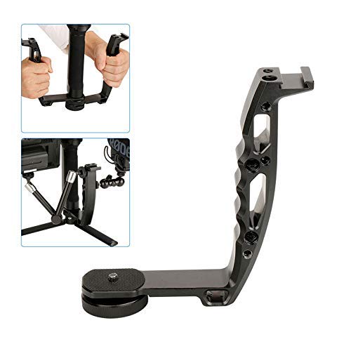 Sutefoto Dual Handle Grip Transmount Compatible para dji Ronin-s Zhiyun Crane 2/Crane M2, Crane 3, Monitor de Video Adaptador de Montaje de Micrófono